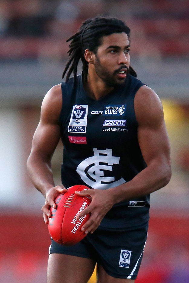 VFL 2015 Rd - Northern Blues v Werribee Ex-Gold Coast player Joel Wilkinson, seen here playing for the Northern Blues in 2015, is off to the NFL - ${keywords}